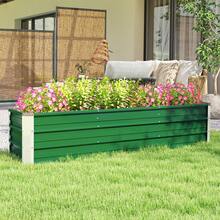 Outsunny 6' X 1.5' X 1.3' Galvanized Raised Garden Bed, Elevated Large Metal Planter Box W/ Install Gloves For Backyard, Patio To Grow Vegetables, Herbs, And Flowers, Green - màu xanh lá - Xem 6