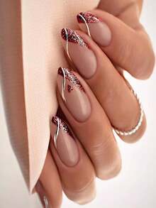 24pcs Star Moon Pressing Fake Nails, 3D Cat Eye Fake Nails, Gilded Gold Star Pattern Suitable For Women, Valentine's Day, Mother's Day Gift, Nail Salon - Multicolor - View 6