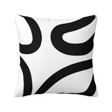 Black And White Pillow Cover,Black Pillow Covers,Black Home Decor Modern,Black And White Home Decor,White Throw Pillow Covers,Abstract Art Pillow Cover,18 * 18 Inches - 抽象藝術 - 查看 2