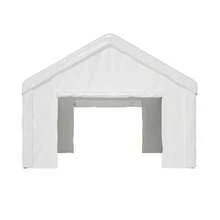 Carport/Shed 4x6m – With Separate Sectional Doors At The Front And Rear For Bilateral Access, Reinforced And Watertight Construction – Removable Roof And Side Walls - White - View 9