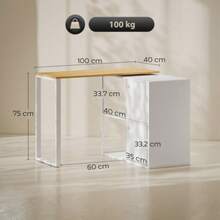 L-Shaped Desk, 360° Rotating Corner Desk With 2 Storage Cabinets, 2 Open Shelves, Computer Desk For Small Spaces, Study, Living Room, 150x40x75 Cm, White - 白色 - 查看 8