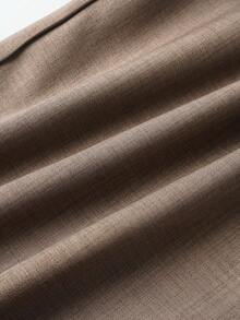 SMILE CHIC 复古高腰西装裤，宽松显瘦直筒阔腿裤，休闲通勤日常百搭，适合春秋季穿着 - 咖啡棕 - 查看 10