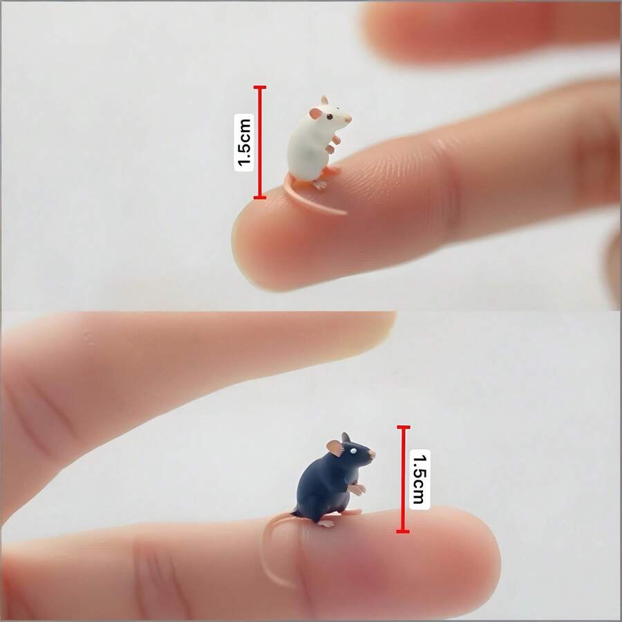 迷你小老鼠杰瑞 手工制作 树脂3D立体摆件 装饰配件 创意景观设计 - 彩色 - 查看 1