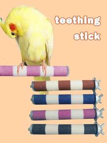 Parrot Claw Grinding Stick Stand, Sandpaper Bird Perch, Cockatiel Peony Leopard Claw & Beak Grinding Toy - Multicolor - View 2