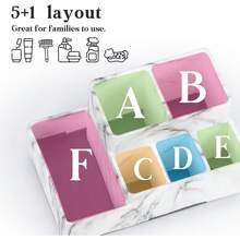 Toothbrush Holder,Bathroom Organizer Countertop, 5 Compartments Multifunctional Storage For Cosmetic, Makeup, Office Stationery Pencil,Toothpaste, Toothbrush,Ideal Gift For Home, Office - 白色大理石 - 查看 5