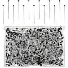 500 PCS Sewing Pins, Ball Glass Head Pins, 1.5 Inch Straight Pin, Ball Head Quilting Pin, Straight Pin For Fabric (Black) Local Shipping - Black - View 1