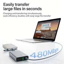 1pc 4-In-1 Braided Data Cable, Multi-Function Charging Adapter, High-Speed Data Transfer & Fast Charging Cable Compatible With IPhone 17/16 Pro Max/16 Pro/16 Plus/16/15/14/13/12/11/XS/XR/8/7/6, S25/S24/S23/S22/S21 Ultra Plus, Series - Grey - View 5