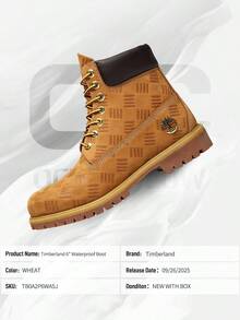 Timberland 6" Premium Waterproof Boot Wheat Debossed Print– Men's Lifestyle Sneakers – Shoes For Man -Vintage-Spring & Summer-Inspired Running Shoes, Shock-Absorbing Comfort, Gym To Streetwear Casual Wear-Mother's Day Gifts-Father's Day Gift–TB0A2P6WA5J - 小麥 - 查看 6