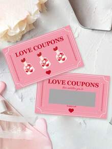 60pcs Pink Scratch Cards, DIY Scratch Cards, Wedding Party Decor, Couple Gift Cards, Suitable For Valentine's Day Party And Events, Gift Packaging, Couple Interaction, Party Penalty Cards, Party Prize Cards, Surprise Cards, Birthday Gift Cards, Gift Cards - Multicolor - View 3