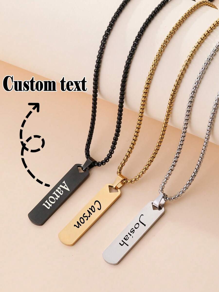 1PC Elegant Customized Gold Stainless Steel Name Necklace - Multiple Fonts To Choose From, Suitable For Mother's Day, Valentine's Day, Birthdays, Weddings, And Graduation Ceremonies