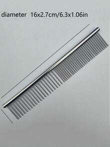 1支金属涂层宠物直毛刷，狗狗美容刷，金属涂层宽齿梳，适用于猫狗美容 - 彩色 - 查看 6