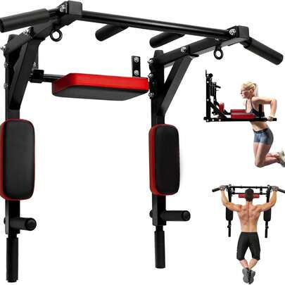 Pull Up Bar Wall Mounted - Multifunctional Wall Mounted Pull Up Bar For Home Gym Workout Strength Training Equipment