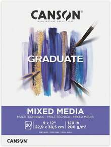 EstiloCanson - Bloc De Medios Mixtos Para Graduados, Plegable, 9 X 12 Pulgadas, 20 Hojas|   Papel De Artista Para Adultos Y Estudiantes, Acuarelas, Medios Mixtos, Marcadores Y Diario De ArteVersióN Mejorada - 1 - Ver 1