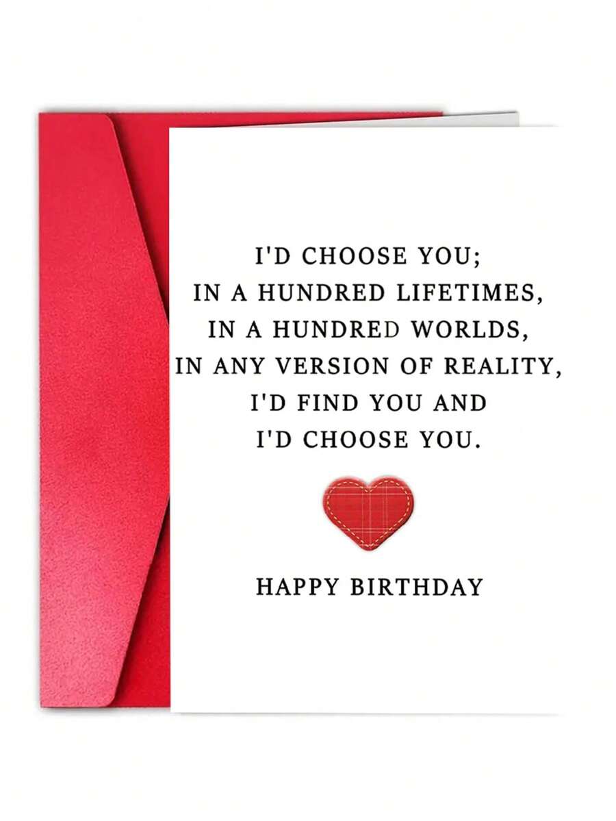 1Pc Funny Birthday Card, For Husband, Wife, Boyfriend, Girlfriend, Sweet Birthday Card, For Both Men And Women - Multicolor - View 1