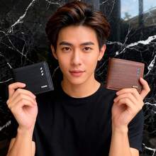 The Modern Man's Essential "Pocket Companion". Simple Yet With A Retro Charm. Effortlessly Showcase Elegance: Bid Farewell To Bulky Old-Fashioned Wallets. Our Short-Style Design Is Fashionable And Compact, Easily Fitting Into The Back Pocket Without Affecting The Line Of The Pants. - Black - View 4