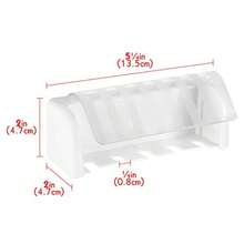 5 Slots Wall Mount Toothbrush Holder With Cover Self Adhesive Toothbrush Storage Organizer For Shower Toothbrush Hanger With Automatic Toothpaste Squeezer Dispenser - White 2 Pack - 查看 3