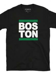 BOS TON Unisex Athletic Cut Green and White on your choice of t Free Shipping - Negro - Ver 1