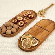 3 件套天然木质托盘，11.4 英寸椭圆形实木托盘，适用于盛放奶酪、派对食品、开胃菜等——家居装饰托盘、咖啡桌托盘、桌面收纳托盘，适用于咖啡桌、餐厅、客厅装饰，也可用于收纳小物件。