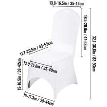 50Pcs 100Pcs Arched Chair Covers Spandex Black Or White Folding Kitchen Chairs Cover Universal Washable Slipcovers Protector Removable Chair Seat Covers For Wedding Party Dining Room Banquet Event - 白色 - 查看 10