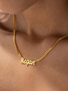 Customized Name Pendant Necklace. Customizable With English Names. Personalized Stainless Steel Necklace, A Unique Gift For Couples, Friends, Or Family. - Multicolor - View 4