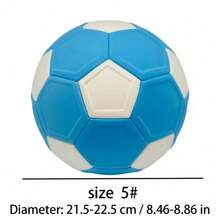 1 st ljusblå fotboll storlek 5, mjukt EVA-material med böjd design, sandfyllt innerlager, lämplig för kurvträning, lämplig för vuxna och tonåringar, utmärkt för park-, strand- och gräsmattesporter, perfekt för fotbollsturneringar, professionell fotbollsutrustning, perfekt present till alla hjärtans dag, lämplig för matcher, fritid, fotbollsträning, fotbollstillbehör, fotbollstillbehör, fotbollsutrustning, hemunderhållning, gräsmattelek, utomhusteambuilding, utmärkt val för presenter till män, födelsedagspresenter, nyårspresenter - Babyblå - Visa 4