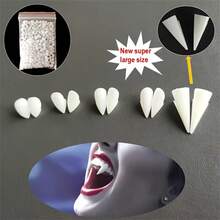Halloween Vampire Fangs Set - DIY Costume Teeth With Adhesive, Suitable For Day Of The Dead And Party Cosplay Decoration - White - View 3