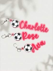 Customized Football Name Tag - Personalized Football Bag Tag For Men & Women, Customizable With Name/Team - Football Gift - Football Team Gift - Football Keychain - Multicolor - View 7