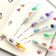 【可爱卡通压花工具】1支梦幻卡通压花滚轮印章笔 - 彩色装饰压花印章工具，趣味易用的日记压花滚轮 | 手持式卡通图案压花印章，适用于DIY手工、剪贴簿压花项目、日记装饰