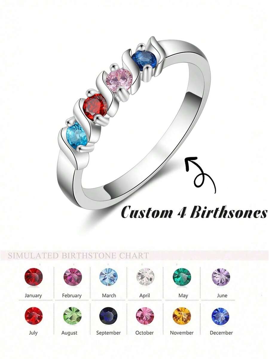 1pc Personalized Birthstone Ring, Family Birthstone Ring, Daily Wear Ring, Birthstone Ring, Birthstone Gift, Mother's Day Jewelry, Christmas Gift