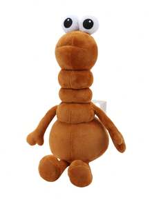 30cm/11.81in Marcus The Worm Plush Toy White-Eyed Thin Worm Stuffed Animals Plushies Decorate Creative Gifts For Kids Birthday Party Home Girls Room Decor Game Collector - Brown - View 4