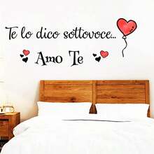 1件意大利爱心标语墙贴，可贴于床头板、卧室、客厅、厨房墙面装饰 - 彩色 - 查看 6