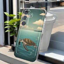 Funda de Teléfono Tortuga Océano Nube Isla para Samsung Galaxy A02 A03S A04 A05S A06 A13 A14 A15 A16 5G A21S A22 A23 A24 A25 A32 A34 A35 A50 A52 A53 A54 A55 A73 S21 Ultra S22 Plus S23+ S24 FE S25 Funda de Teléfono Transparente de Caricatura a Prueba de Golpes Cobertura Completa TPU Funda Protectora Simple de Moda a Prueba de Golpes Carcasa Suave Personalizada Regalo Creativo para Ti o Amigos - Multicolor - Ver 8