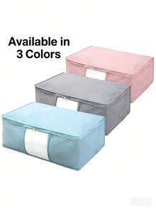 Large Storage Bag - Canvas Wardrobe Storage Bag With Reinforced Handles, Waterproof, Multipurpose, Foldable And Timeless Design For Storing Clothes, Blankets, Quilts, Bedding - Grey, Under Bed Storage - Multicolor - View 9