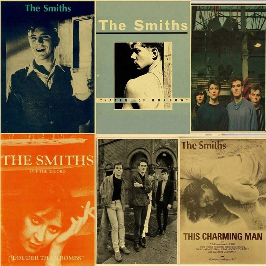 1张无框摇滚乐队史密斯复古海报，复古家居房间酒吧装饰美学艺术壁画帆布艺术印刷品，流行风格 - 彩色 - 查看 1