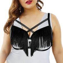 Sujetador con jaula con flecos de estilo gótico sexy - Ajustable, perfecto para ropa de fiesta y atuendos de vacaciones - Multicolor - Ver 12