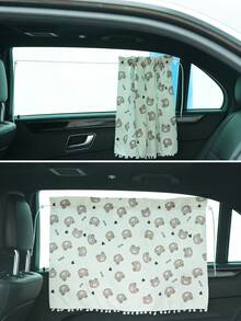 1pc Cartoon Style Car Sunshade Curtain, Universal Fit For Various Vehicle Types
