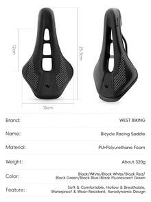 WEST BIKING Bicycle Saddle Mountain Road Bike Cushion Hollow Breathable Comfortable Racing Cycling Seat