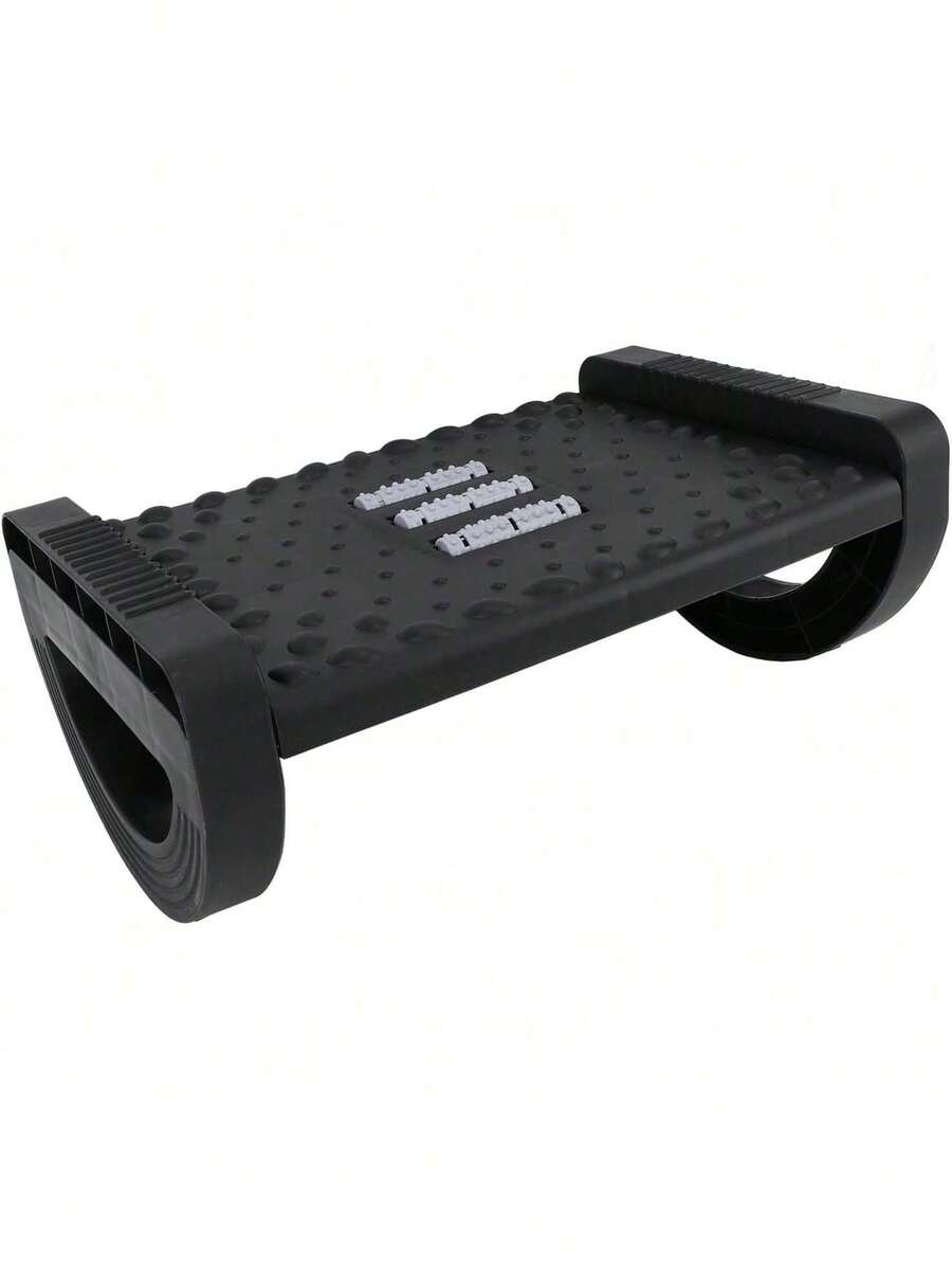 EstiloTendenciaReposapiéS ErgonóMico Para Oficina, Taburete Con Masaje Y Rodillos, PortáTil Y Ligero, NegroCalidad PremiumVersióN Mejorada - Negro - Ver 1