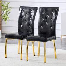 Dining Chairs - Black,Gold - View 4