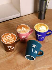 1pc 230ml Minimalist Coffee Cup, Afternoon Tea Cup, Couple Cup, Minimalist Ceramic Coffee Cup, Household Breakfast Milk Cup, Hanging Ear Coffee Cup, Ceramic Cup, Coffee Cup, Wine Cup, Latte Art Cup, Espresso Cup, Ceramic Cup, Kiln-Changing Glaze Ceramic Cup