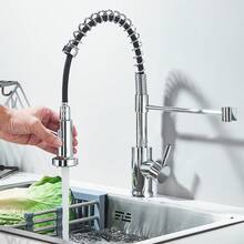 Commercial Kitchen Sink Faucets With Pull Down Sprayer Stainless Steel Single Hole Single Handle Mixer Tap - Chrome - View 4