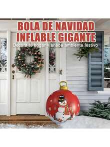 Bola Inflable Gigante de Navidad con Bomba, Esferas Gigantes Navideñas 60CM, Muñeco Nieve Esferas Navideñas Gigantes, Perfecto para Decoración Interior y Exterior y Decoración Navideña Navidad - 1 - Ver 3