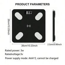 Smart Body Temperature Scale, 2 AAA Batteries, LED Display, Auto On/Off, Tempered Glass, Max Capacity 396 Lbs, Suitable For Home/Gym, Fitness Essential - Multicolor - View 2