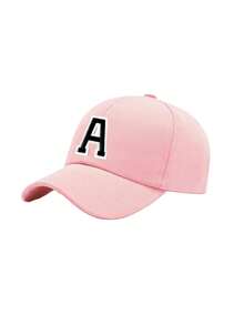 1pc Adjustable 26 Letter Baseball Cap, Unisex Casual Breathable Sun Hat, Suitable For Indoor And Outdoor Wear In Spring And Summer - Pink - View 9