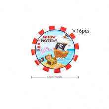 Cartoon Pirate Disposable Tableware Set, Including 7/9 Inch Paper Plates, Paper Cups, Paper Napkins, Suitable For Birthday Parties, Festivals, Gatherings, Picnics, Celebrations, Wedding Tea Parties, Graduation Ceremonies - Multicolor - View 7