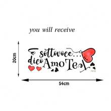 1件意大利爱心标语墙贴，可贴于床头板、卧室、客厅、厨房墙面装饰 - 彩色 - 查看 8