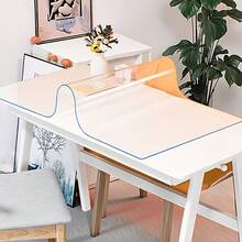 1片透明PVC桌面垫，桌面保护垫，办公桌垫，大号鼠标垫，笔记本电脑垫，美甲桌垫，咖啡桌垫，梳妆垫，超大桌布，防水书写垫，适用于办公室和家庭，防水、防油、防污、耐磨，无需水洗，适合各种桌面，适用于大型餐桌和小型办公桌。