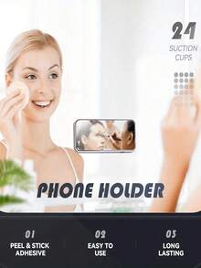 Suporte de Telefone Adesivo de Silicone, Suporte de Telefone Adesivo de Silicone Antiderrapante, Suporte de Capa de Telefone, Acessório de Telefone Mãos Livres, Suporte para Selfie e Vídeo, Acessório de Telefone Multifuncional, Adequado para Todos os Modelos, Presente para Mulheres, Presente de Ano Novo, Presente do Dia dos Namorados - Multicolorido - Visão 2