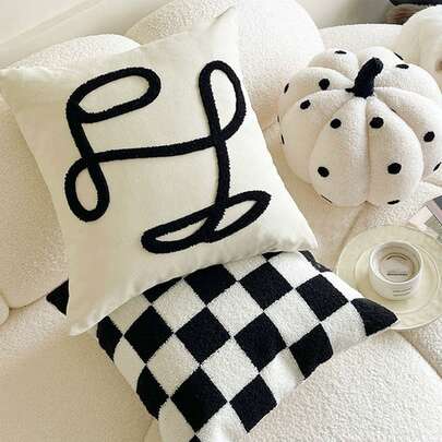 1件装抽象条纹抱枕套，18x18英寸，黑色条纹艺术装饰抱枕套，现代黑白艺术装饰，客厅沙发卧室户外靠垫套，农舍风格装饰，家居装饰