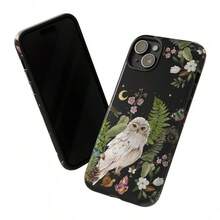 Funda de teléfono celular resistente con diseño de búho floral blanco, funda protectora para smartphone de búho nevado, funda de teléfono Cottagecore,, Pixel,, funda de teléfono creativa de dibujos animados, a prueba de golpes y resistente a caídas, protección completa, adecuada para 17/17ProMax/iPhone16/16Plus/16Pro/16ProMax, iPhone15/15Plus/15Pro/15ProMax, iPhone14/14Plus/14Pro/14ProMax, iPhone13/13Pro/13ProMax, regalo perfecto para novia, novio, día de San Valentín, Navidad - Blanco - Ver 4